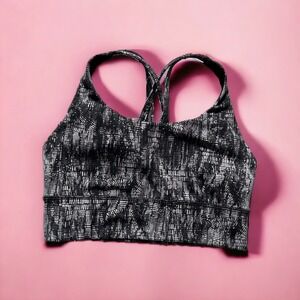 Lululemon Energy Longline Bra Lino Slide Alpine White Black Size 6
